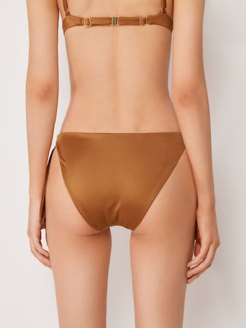 CALZEDONIA Bikini Bottoms 'Shiny Satin' in Brown
