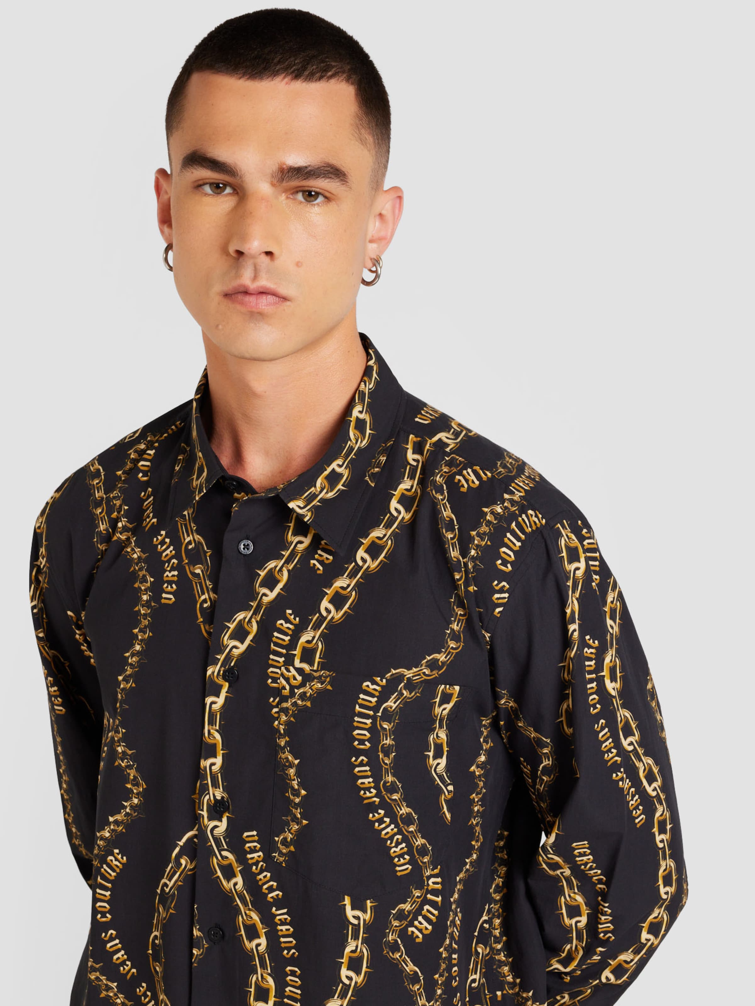 Coupe regular Chemise Versace Jeans Couture en Noir ABOUT YOU
