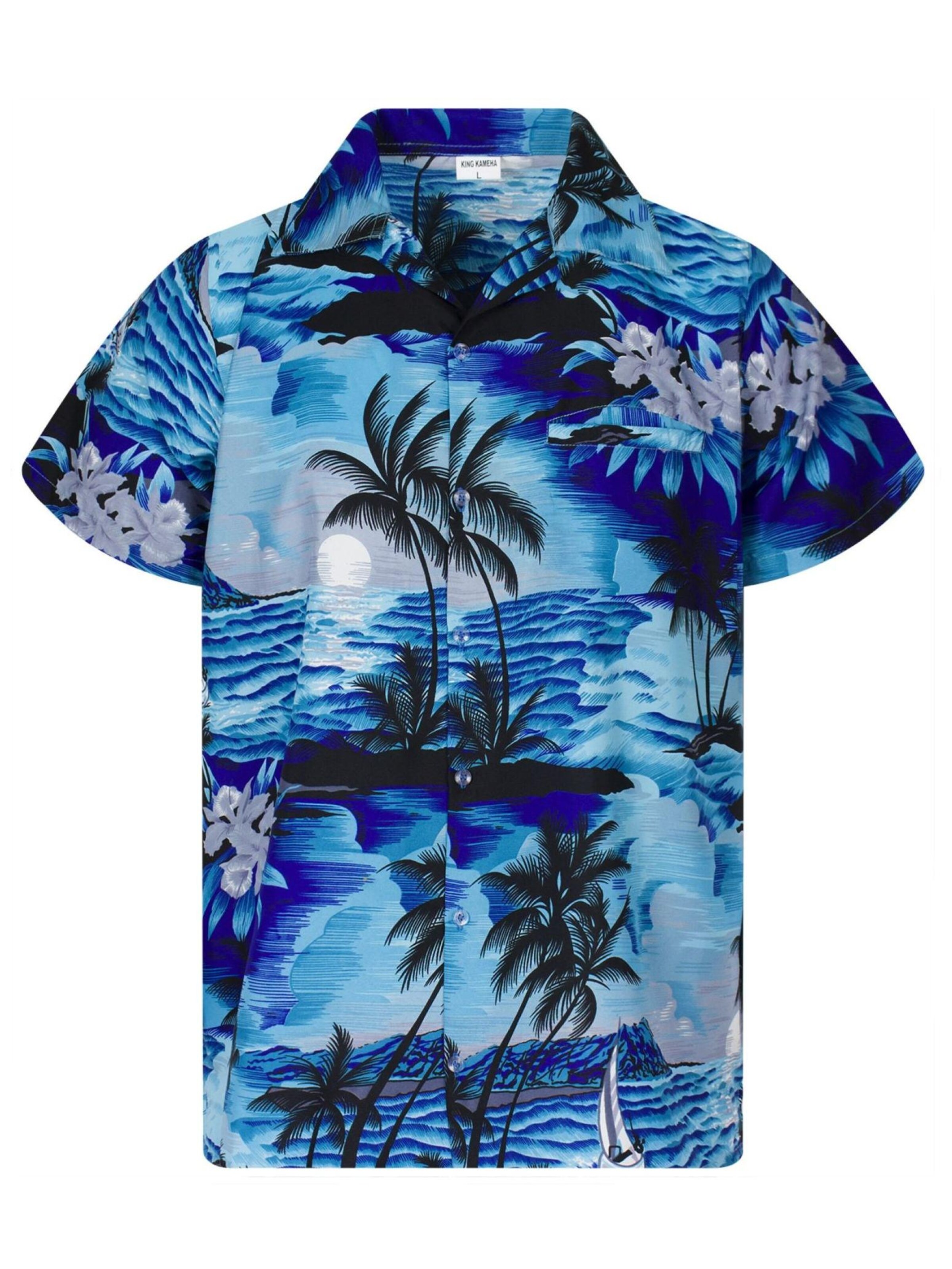 King Kameha Shirt 'Surf' in Blue: front