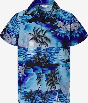 King Kameha Shirt 'Surf' in Blue: front