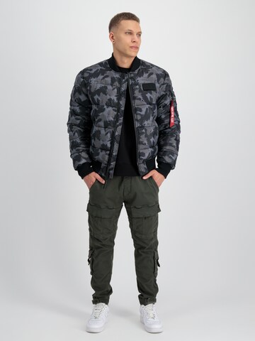 pilka ALPHA INDUSTRIES Demisezoninė striukė 'Camo'