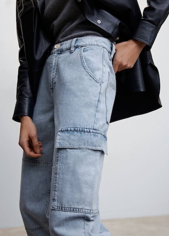 MANGO Loose fit Cargo Jeans in Blue