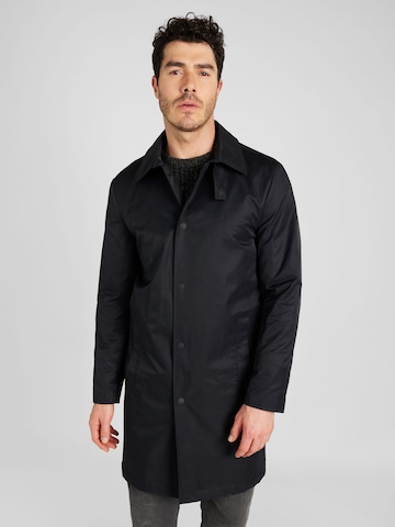 Karl Lagerfeld Between-Seasons Coat in Black: front