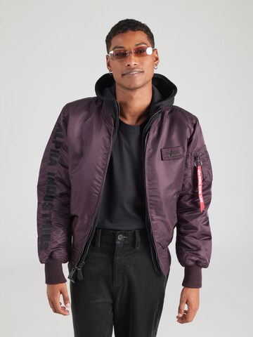 ALPHA INDUSTRIES Prehodna jakna 'MA-1 D-Tec SE' | vijolična barva: sprednja stran