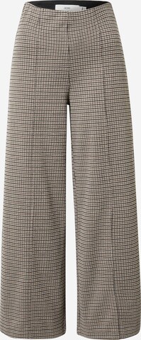 ICHI Wide leg Broek in Beige: voorkant