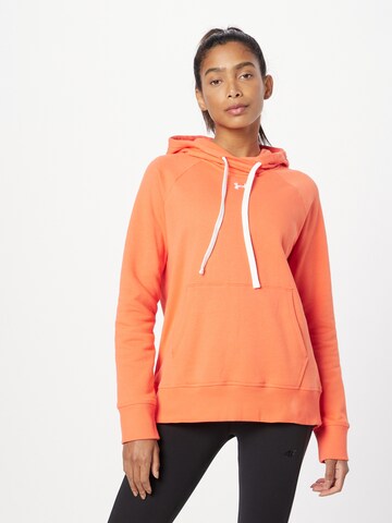 UNDER ARMOUR Athletic Sweatshirt 'Rival' in Orange: front