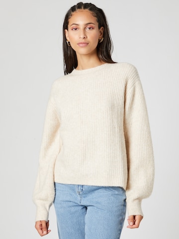 Hoermanseder x About You Sweater 'Grace' in Beige: front