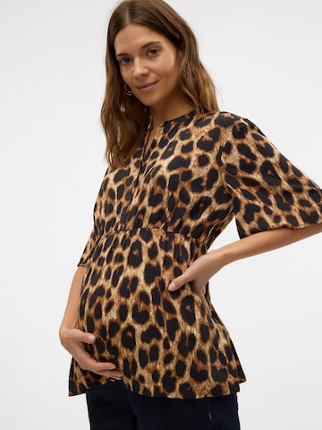 MAMALICIOUS Blouse 'MLNALENE LIA' in Brown
