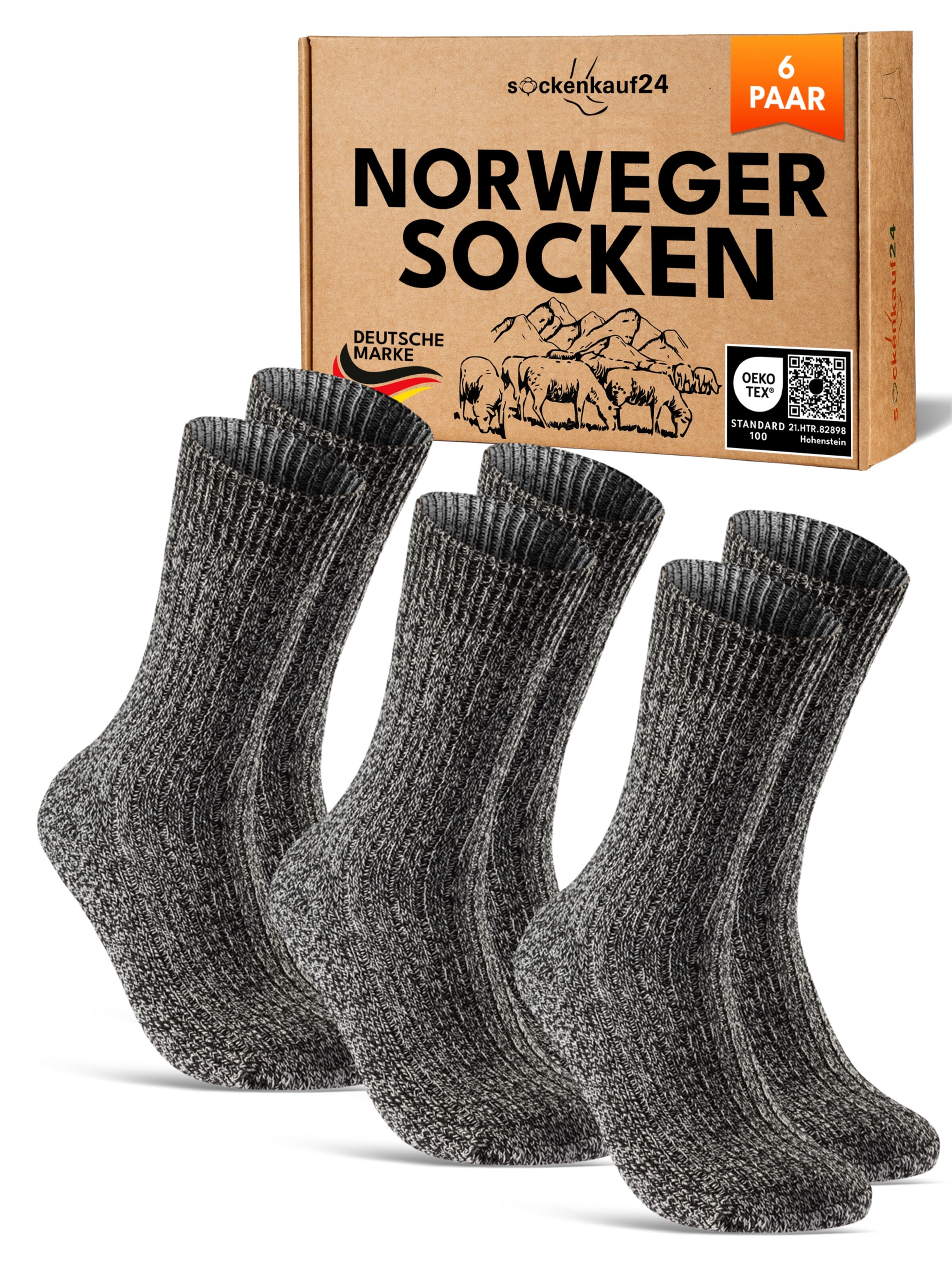 sockenkauf24 Sokken 'Norweger Wollsocken' in Grijs: voorkant