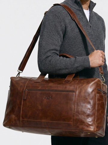 SID & VAIN Travel Bag 'XXL Weekender BRISTOL echt Leder' in Brown