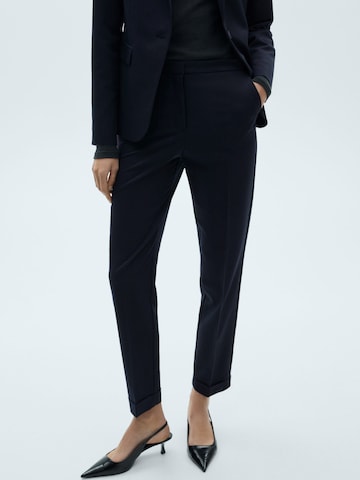 MANGO Regular Trousers with creases 'BOREAL' in Blue: front