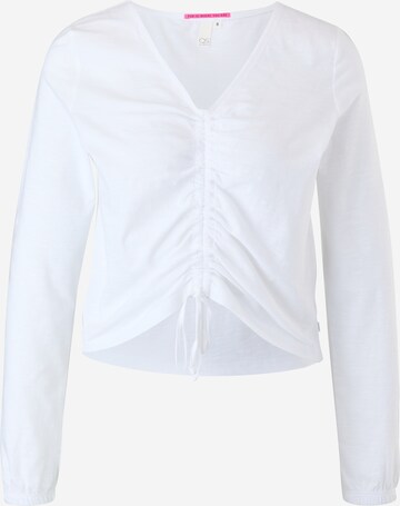 T-shirt QS en blanc : devant