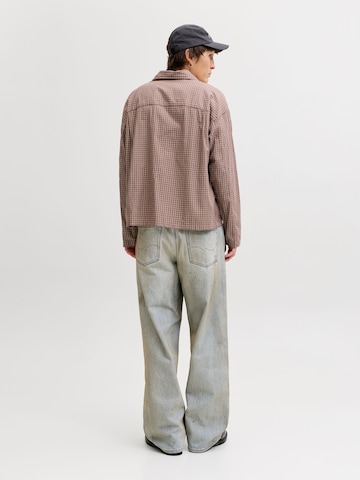 JACK & JONES Comfort fit Button Up Shirt 'JORAustin' in Brown