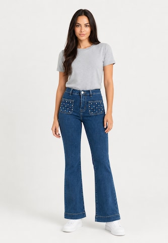 Coupe slim Jean Elara en bleu : devant