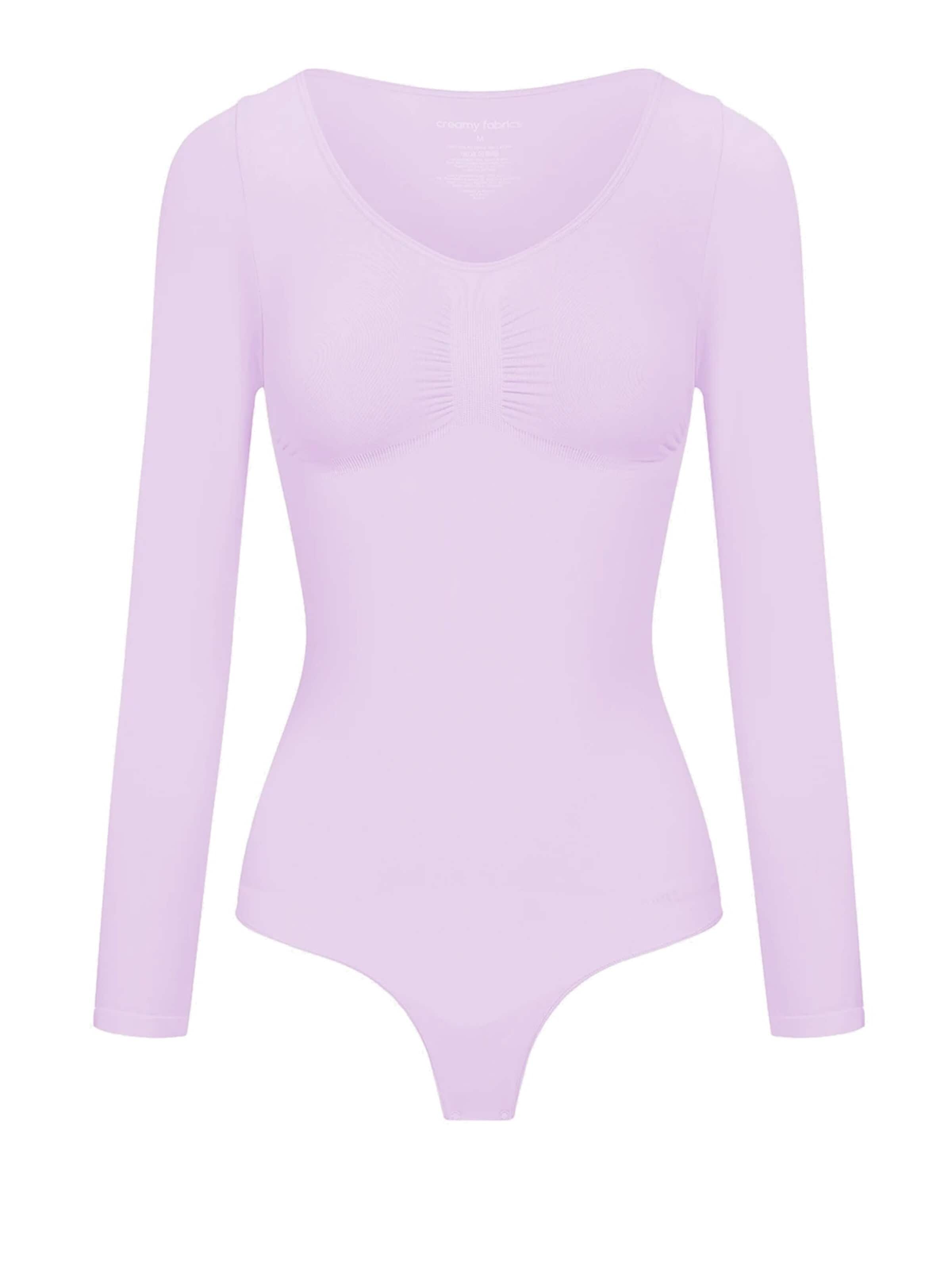 cfab - Body moldeador 'Bodysuit Sculpting Shapewear Longsleeve mit String' en lila: frente