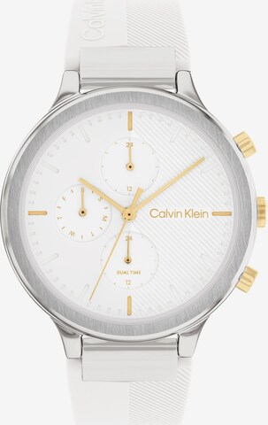 Montre à affichage analogique Calvin Klein en blanc : devant