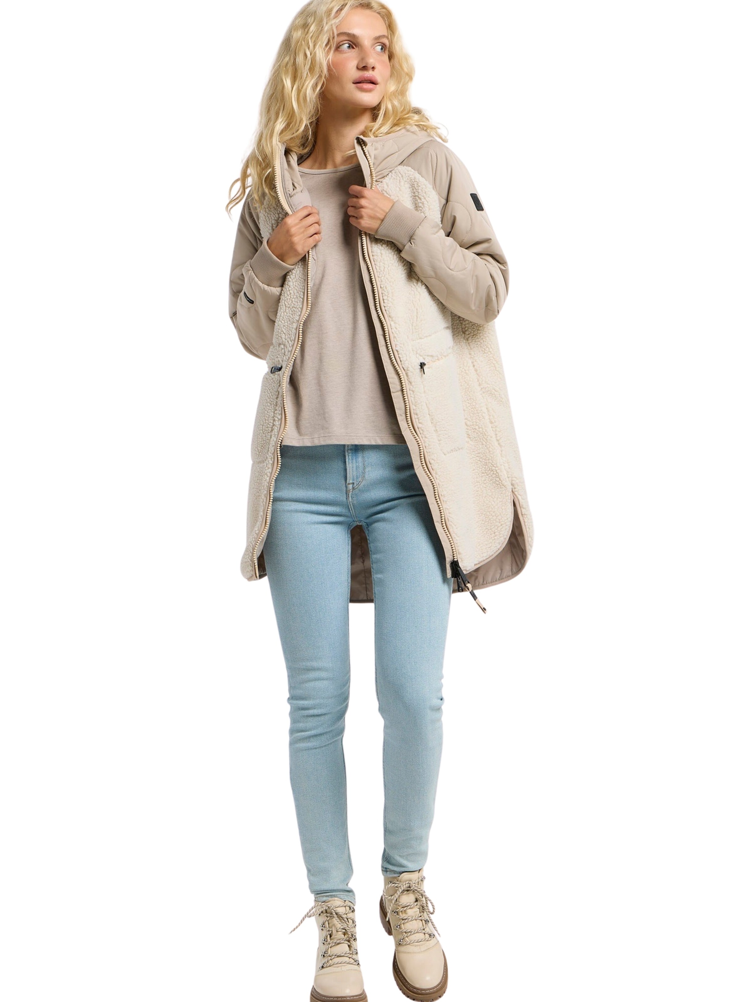 Ragwear Tussenmantel 'Longeddy' in Beige: voorkant