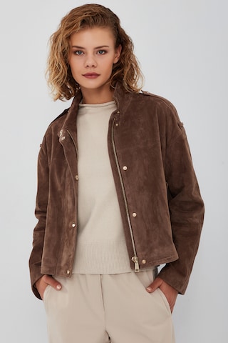 Derimod Between-Season Jacket in Brown: front