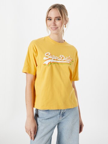 Superdry T-shirt i gul: framsida