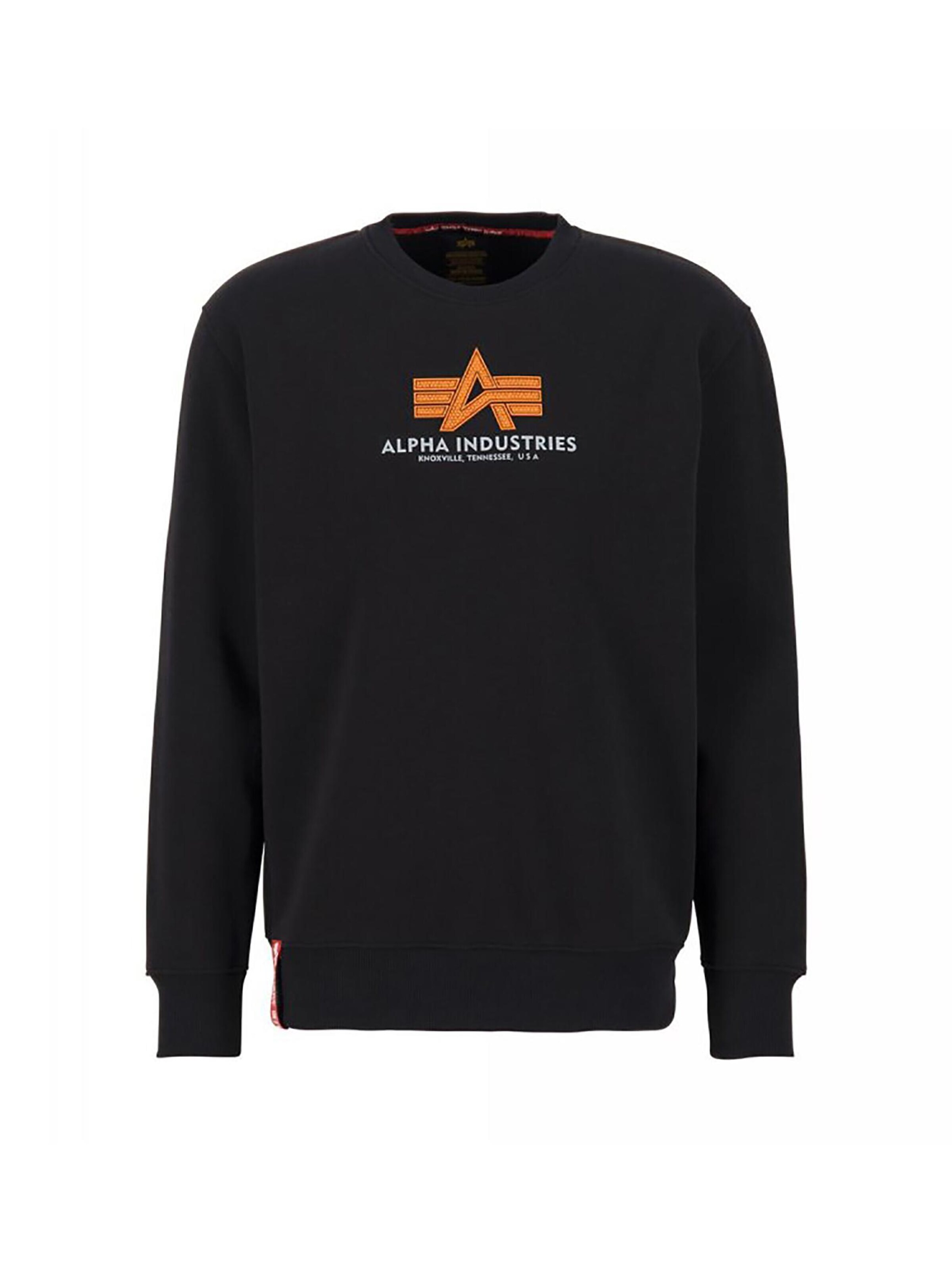 ALPHA INDUSTRIES Sweatshirt 'Basic Rubber'‌‌‌‌ in Schwarz: Vorderseite