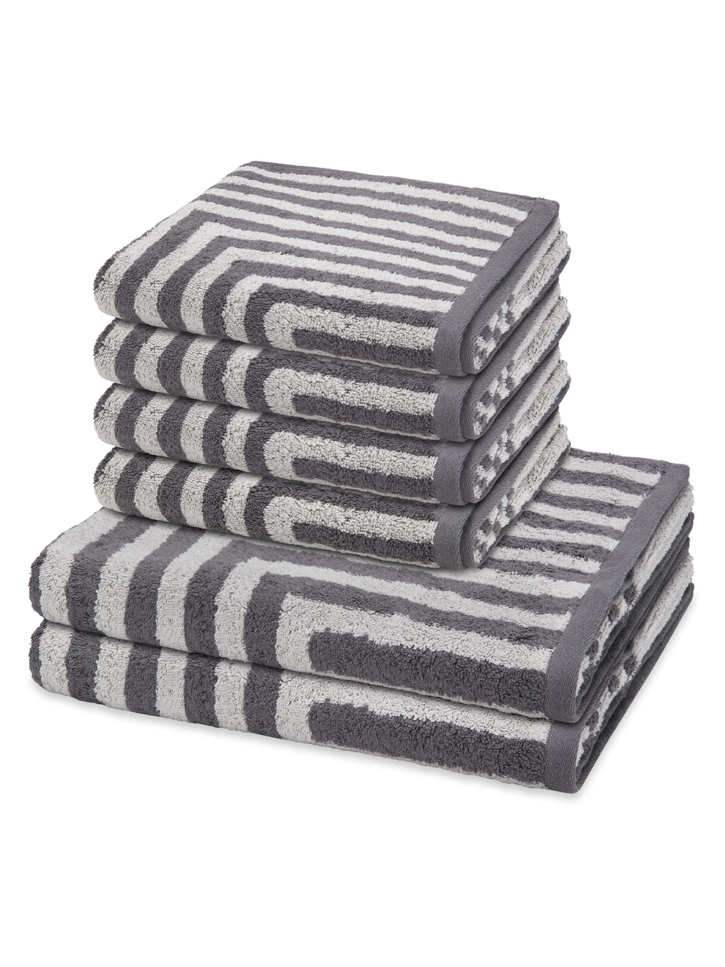 ROSS Towel 'Grafik' in Grey: front