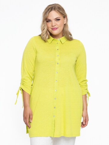 Yoek Blouse 'Cocoon' in Groen: voorkant