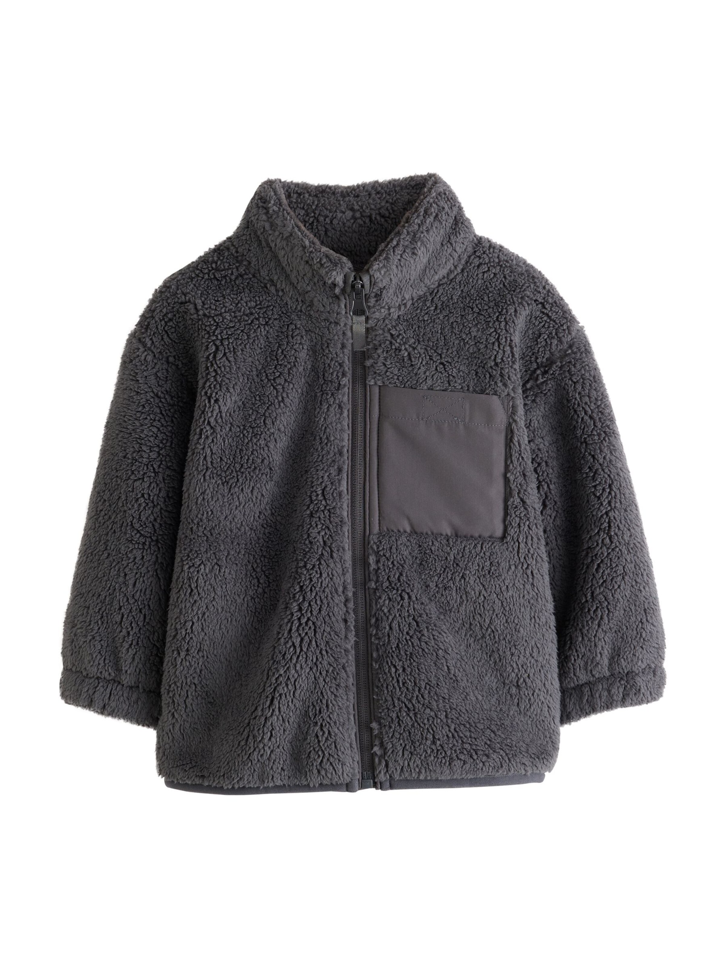 Next Fleece jas in Grijs: voorkant
