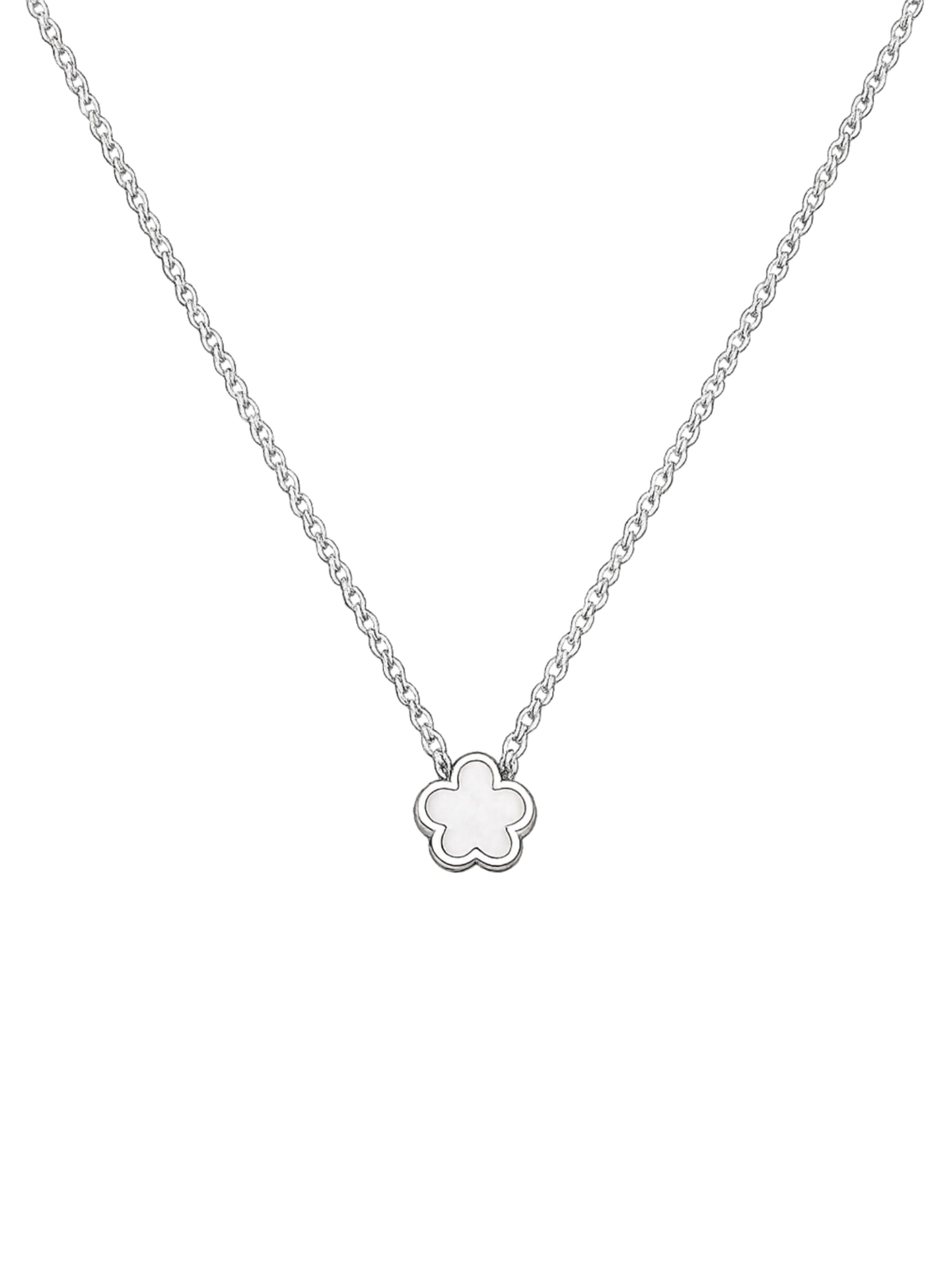 Pure Schmuck Necklace 'Clover Perlmutt' in Silver