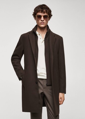 MANGO MAN Between-Seasons Coat 'Uriel' in Brown