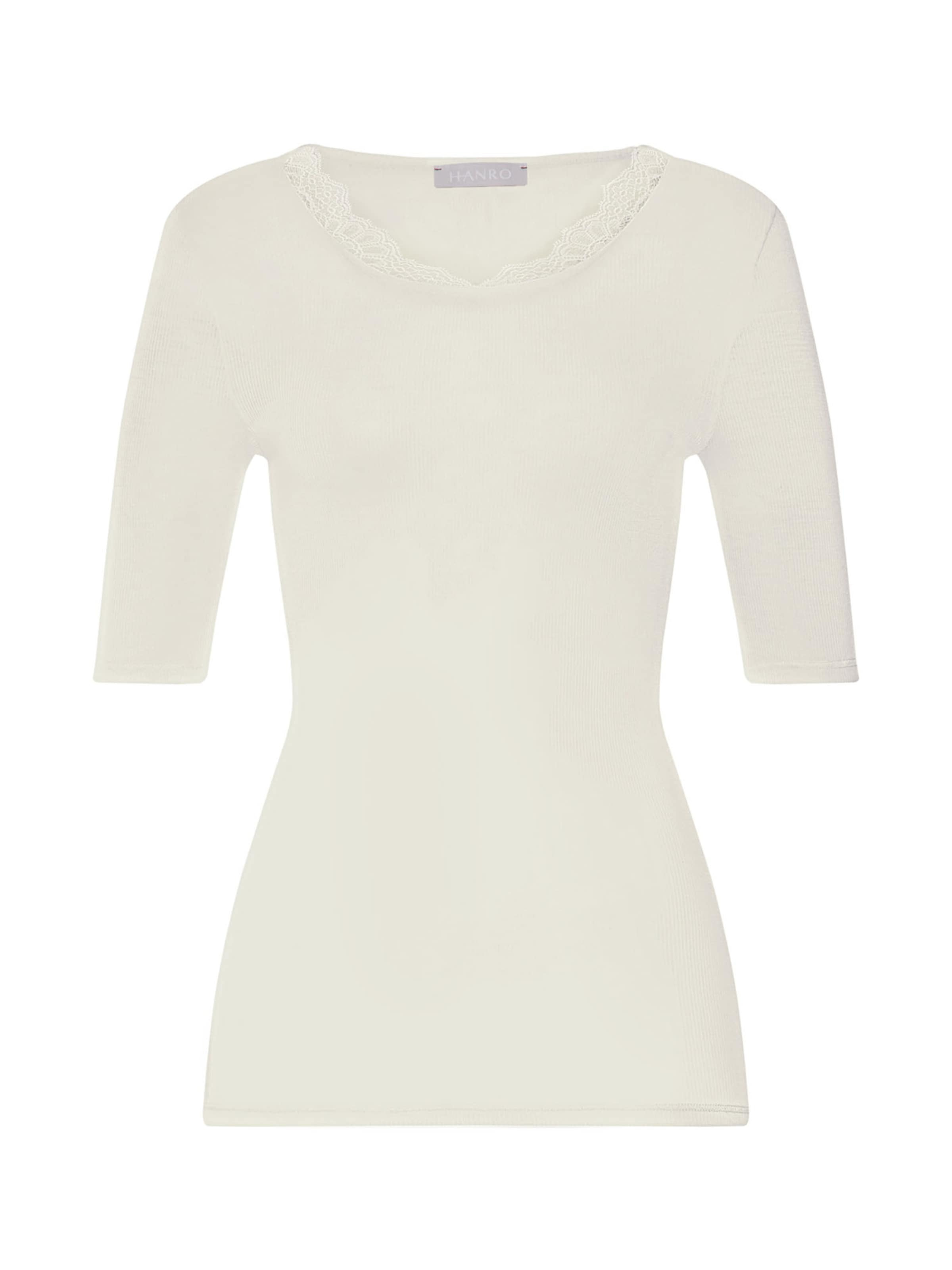 Hanro Shirt ' Woolen Lace ' in Wit: voorkant
