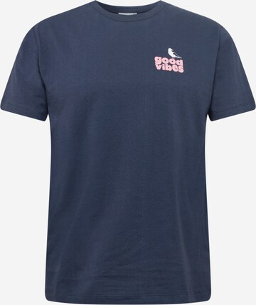 T-Shirt 'Good Vibes' Cleptomanicx en bleu : devant