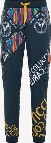 Carlo Colucci Tapered Cargohose 'Corradin' in Blau: predná strana