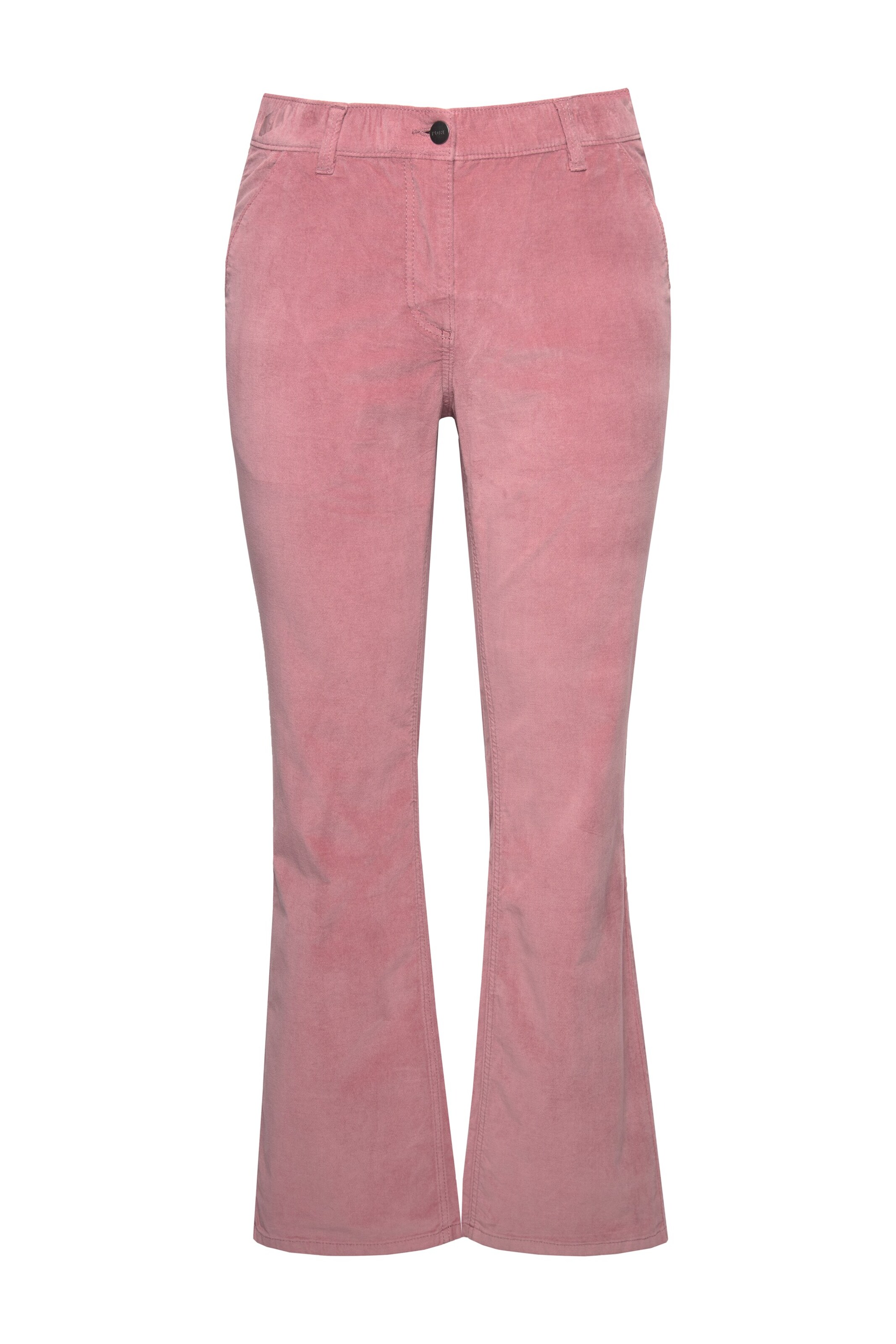 Ulla Popken Flared Trousers in Pink: front
