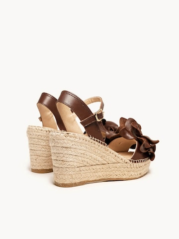Alhamas - Sandalias con hebilla 'Alpargata Cuña 8 cm' en marrón