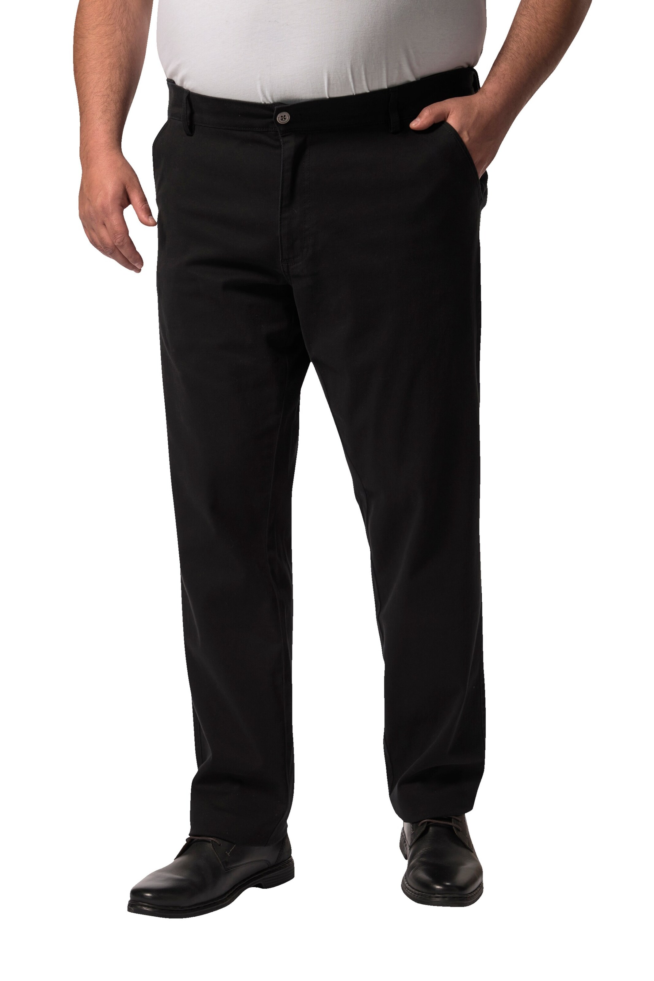 Boston Park Regular Chino trousers in Black: front