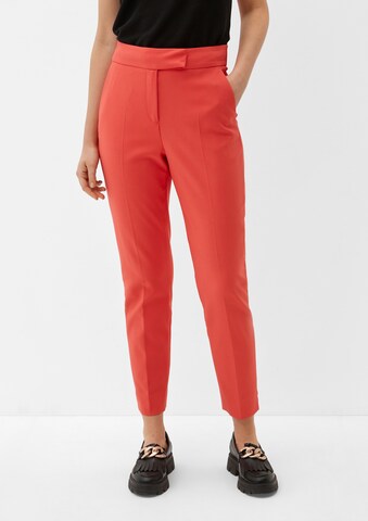 Coupe slim Pantalon à plis s.Oliver BLACK LABEL en rouge : devant