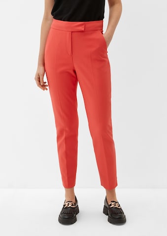 s.Oliver BLACK LABEL Slim fit Pleated Pants in Red: front