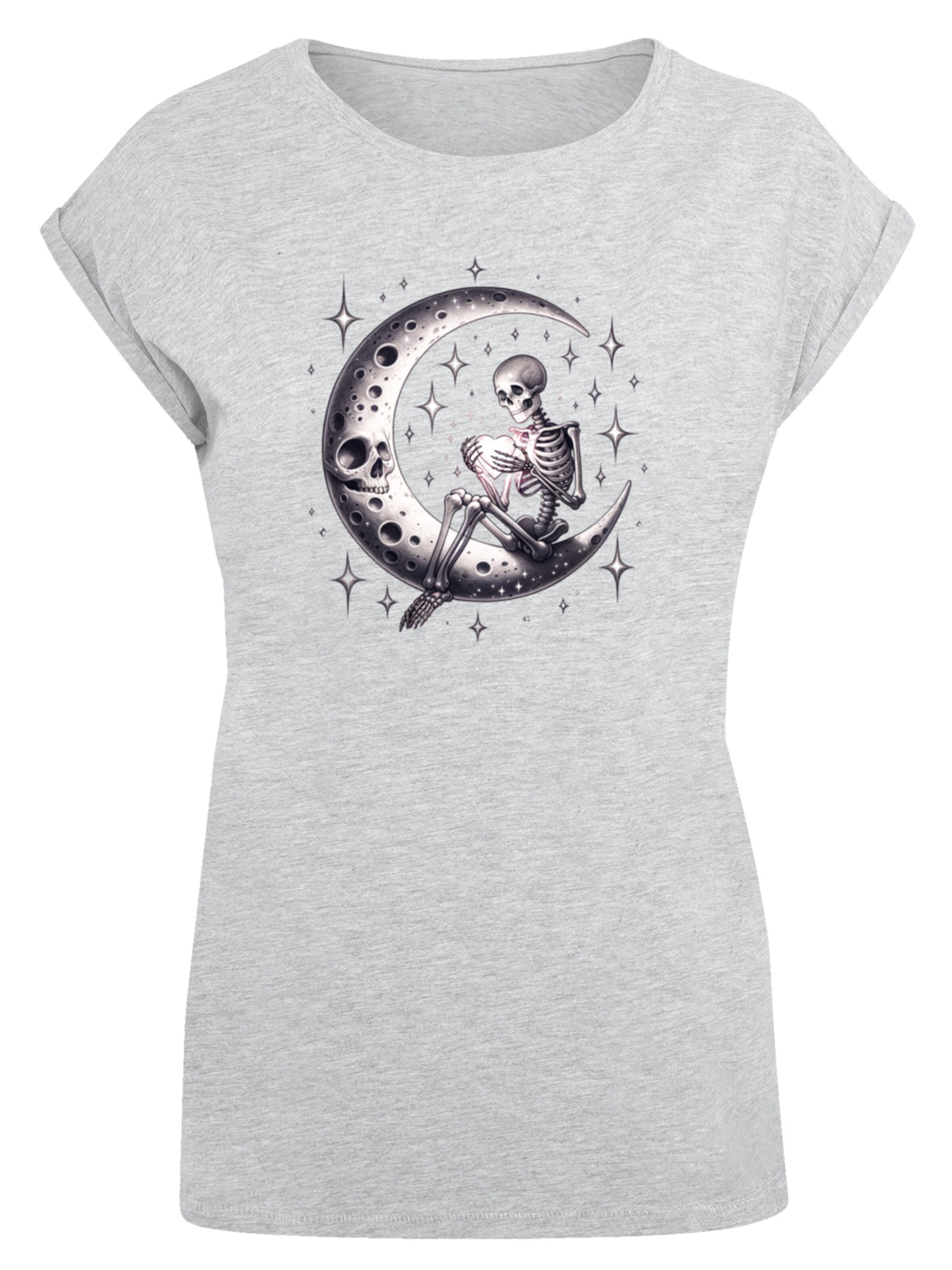 T-shirt 'Gothic Valentinstag Skelett Mond' F4NT4STIC en gris : devant