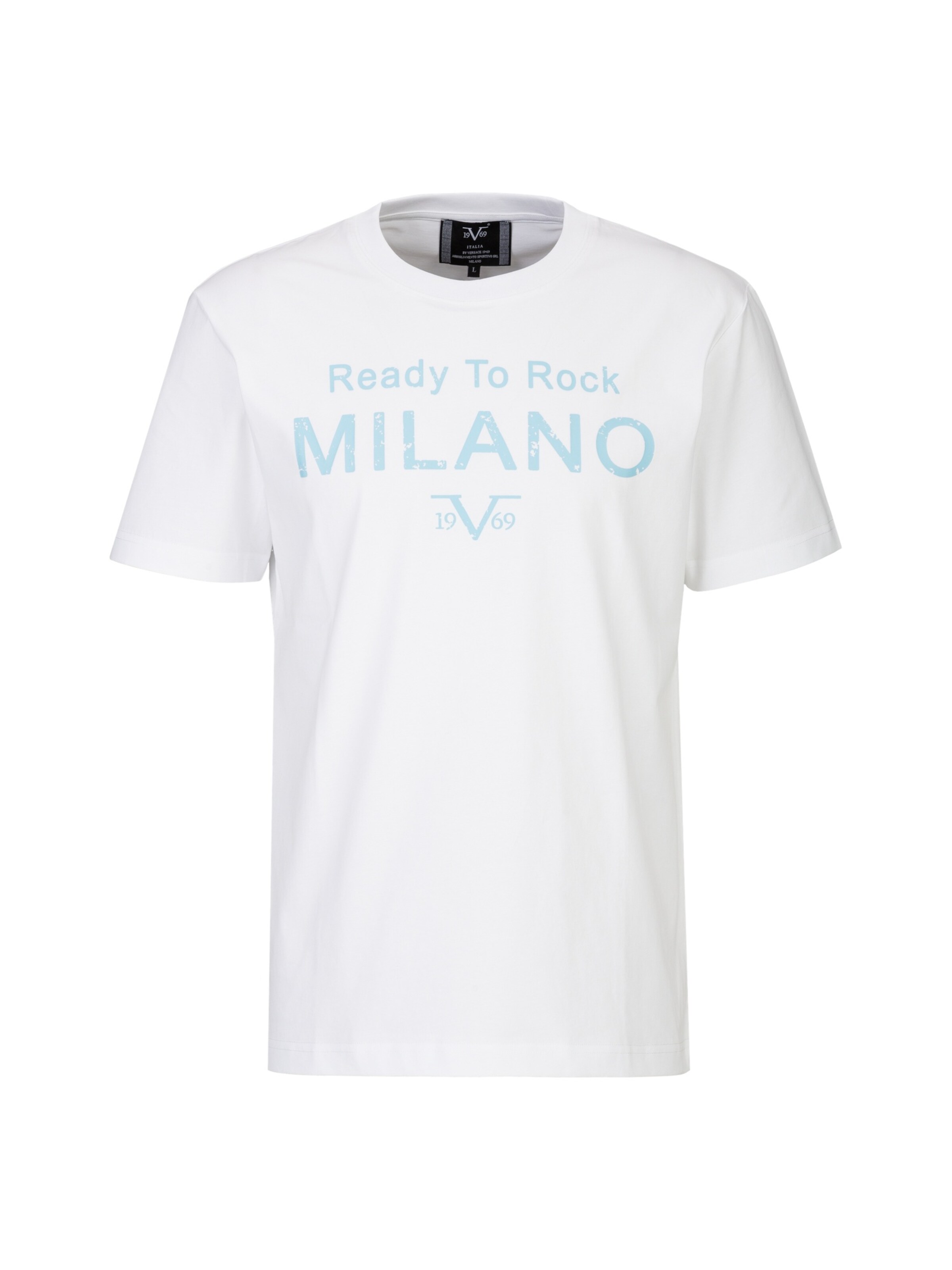 T-Shirt 'Rafael Ready To Rock' 19V69 ITALIA en blanc : devant