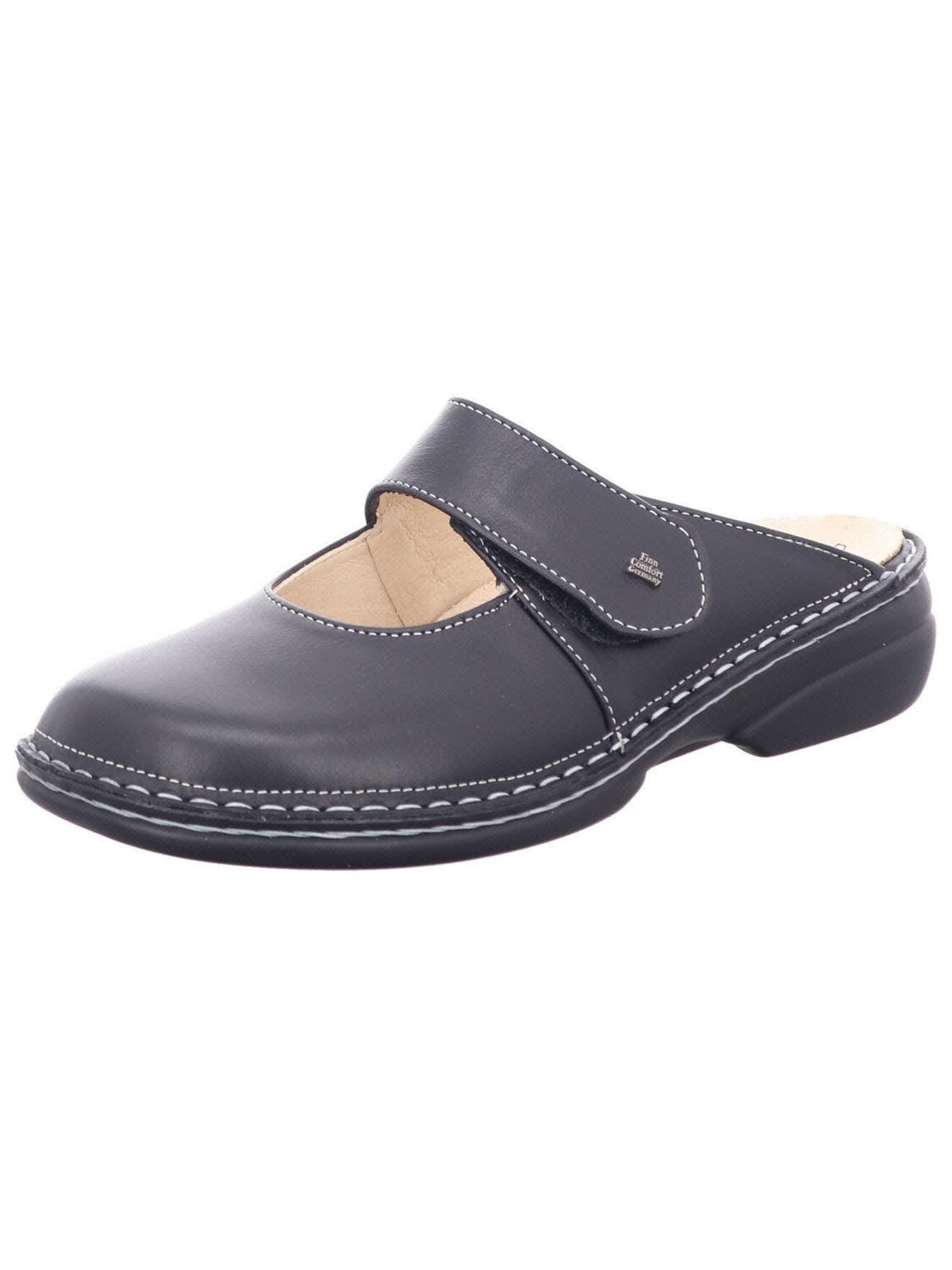 Finn Comfort Mules 'Pantolette Damen 02552 014099 Echtleder in schwarz' in Black: front