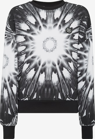 Plein Sport Sweatshirt 'Optical Flower' in Zwart: voorkant