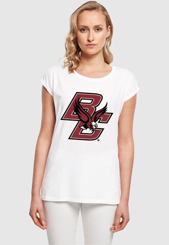 Merchcode T-Shirt 'Boston College - Eagles' in Weiß: Vorderseite