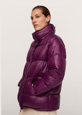 MANGO Winter Jacket 'Aspen' in Purple