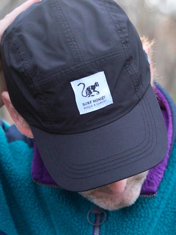 Surf Monkey Athletic Cap in Black