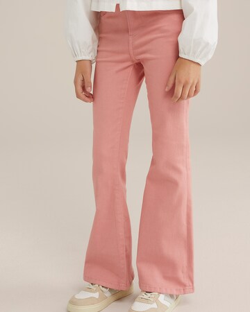 WE Fashion Flared Jeans in Orange