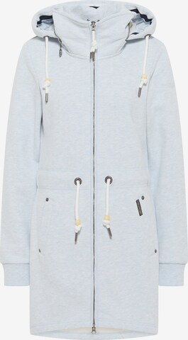 Schmuddelwedda Zip-Up Hoodie in Blue: front