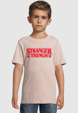 ABSOLUTE CULT T-Shirt 'Stranger Things - Christmas' in Pink: Vorderseite