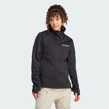 ADIDAS TERREX Athletic Sweatshirt 'Xperior Medium Fleece' in Black: front