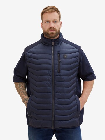 Gilet TOM TAILOR Men + en bleu : devant