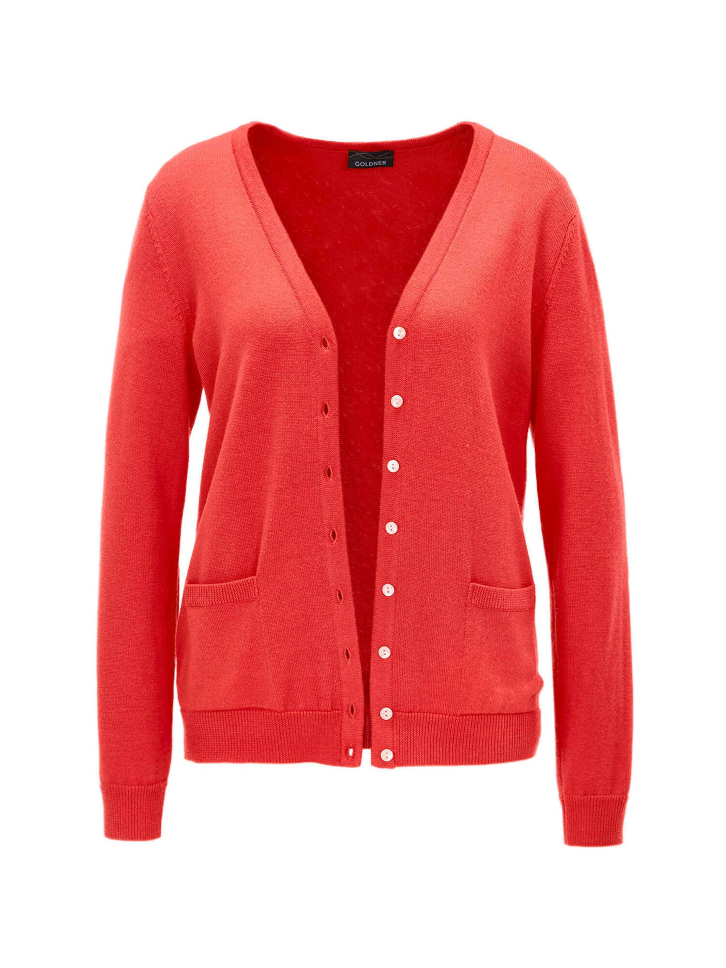 Goldner Cardigan en rouge, Vue avec produit